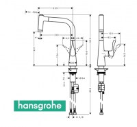 MEDIDAS HANSGROHE METRIS COCINA 14834000